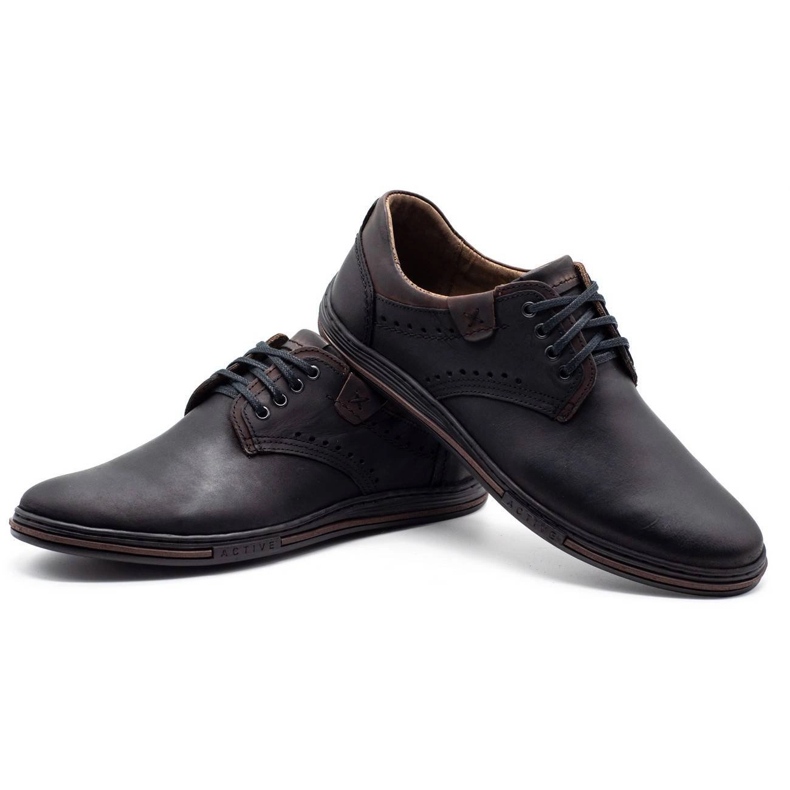 Polbut Men's leather shoes casual 402 black 4