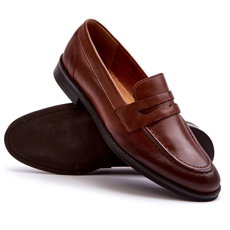 Men's Leather Loafers Zazoo 1570/1 Brown 4