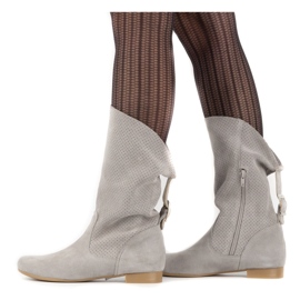 Olivier Openwork Elena boots gray grey 2