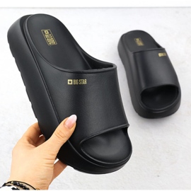 Women's sports flip flops on a thick sole black big star rr274a567 1