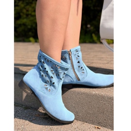 Olivier Comfortable Alice blue openwork boots 2