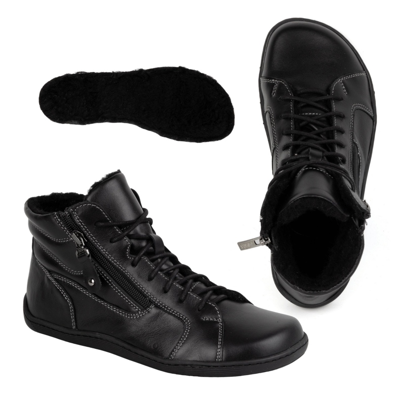 Olivier Women's minimalist barefoot winter leather shoes 1261 black 2 Olivier Women's minimalist barefoot winter leather shoes 1261 black 2