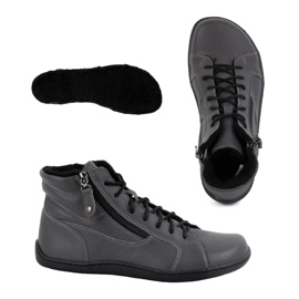 Olivier Women's minimalist barefoot winter leather shoes 1261 gray grey 1