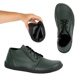 Olivier Barefoot women's leather shoes, slightly insulated, ankle-high with a zipper, 787 green 1 Olivier Barefoot women's leather shoes, slightly insulated, ankle-high with a zipper, 787 green 1