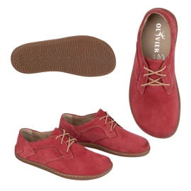 Olivier Women's barefoot minimalist leather shoes 1082 red nubuk 1 Olivier Women's barefoot minimalist leather shoes 1082 red nubuk 1