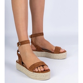 Brown espadrilles sandals on the platform 1