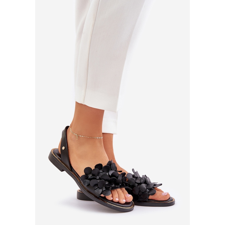 Leather sandals with flat heels Zazoo 40425 black 1 Leather sandals with flat heels Zazoo 40425 black 1