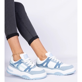 Denim sneakers with thick laces blue 2