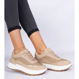 Brown women's sneakers with zircons 1 Brown women's sneakers with zircons 1