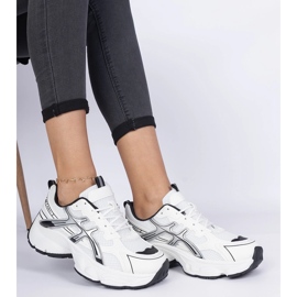 Black women's sneakers with a massive sole white 2