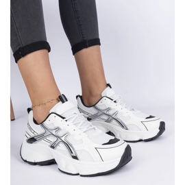 Black women's sneakers with a massive sole white 1