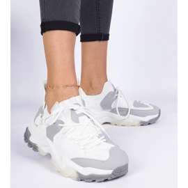 Women's white sneakers with a socking upper 1 Women's white sneakers with a socking upper 1