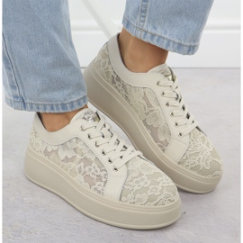 Shoes on the beige lace platform s.barski HY51-059 6