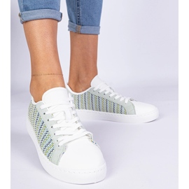 Green women's material sneakers 1 Green women's material sneakers 1