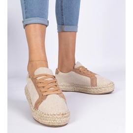 Brown women's lace -up espadrilles 1