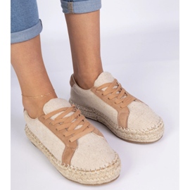 Brown women's lace -up espadrilles 2