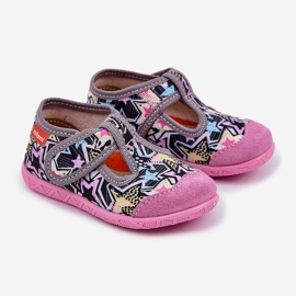 Children's slippers in gray-pink Velcro grey 1