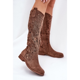 S.Barski Openwork flat heels HY51-176 brown 2 S.Barski Openwork flat heels HY51-176 brown 2