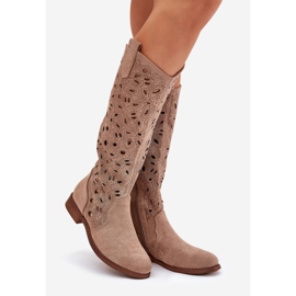 S.Barski Openwork flat heels HY51-176 beige 1