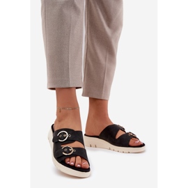 Lightweight women's wedges with black buckles 1 Lightweight women's wedges with black buckles 1