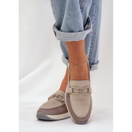 S.Barski Women's leather loafers D&amp;A TW210 gray grey 6