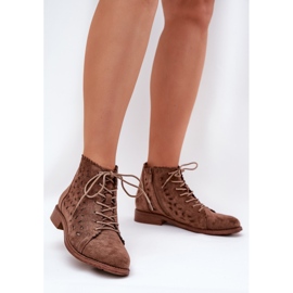 S.Barski Low boots with an openwork pattern S. Barski HY51-185 brown 2