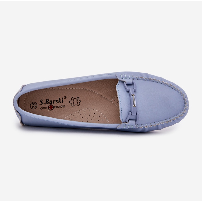S.Barski Flat leather loafers with an ornament of S. Barski LR51-547 blue 2 S.Barski Flat leather loafers with an ornament of S. Barski LR51-547 blue 2