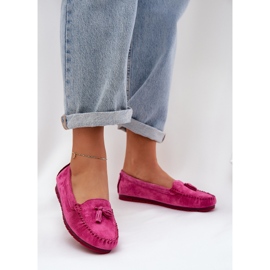 S.Barski Women's flat classic suede moccasins S. Barski LR51-548 FUKSJA pink 2 S.Barski Women's flat classic suede moccasins S. Barski LR51-548 FUKSJA pink 2