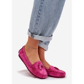S.Barski Women's flat classic suede moccasins S. Barski LR51-548 FUKSJA pink 1 S.Barski Women's flat classic suede moccasins S. Barski LR51-548 FUKSJA pink 1