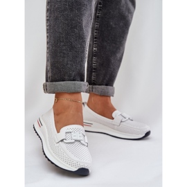 S.Barski Women's leather loafers on the platform S. Barski LR51-556 White 2