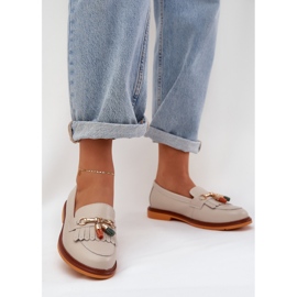 S.Barski Leather elegant flat-heeled loafers S. Barski LR51-768 beige 2 S.Barski Leather elegant flat-heeled loafers S. Barski LR51-768 beige 2