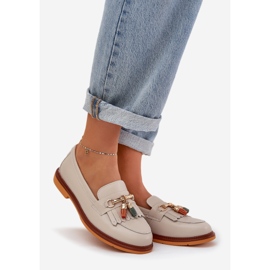 S.Barski Leather elegant flat-heeled loafers S. Barski LR51-768 beige 1 S.Barski Leather elegant flat-heeled loafers S. Barski LR51-768 beige 1