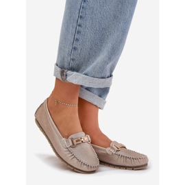 S.Barski Glitter flat loafers made of D&amp;A LR51-546 natural leather golden 1