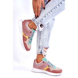Women's big star sneakers pink-beige 2