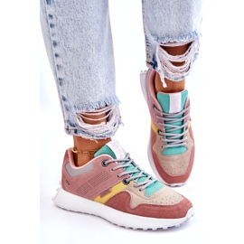 Women's big star sneakers pink-beige 3