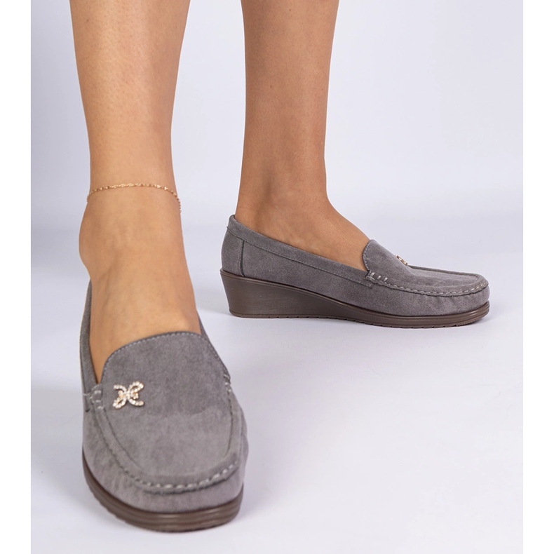 Gray Women's Moccasins for an wedge of ecozamsz grey 1