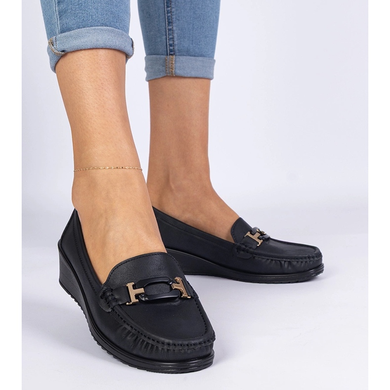 Black Women's Moccasins on ancient wedge 1