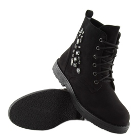 Black lace-up boots HQ901 black 2 Black lace-up boots HQ901 black 2
