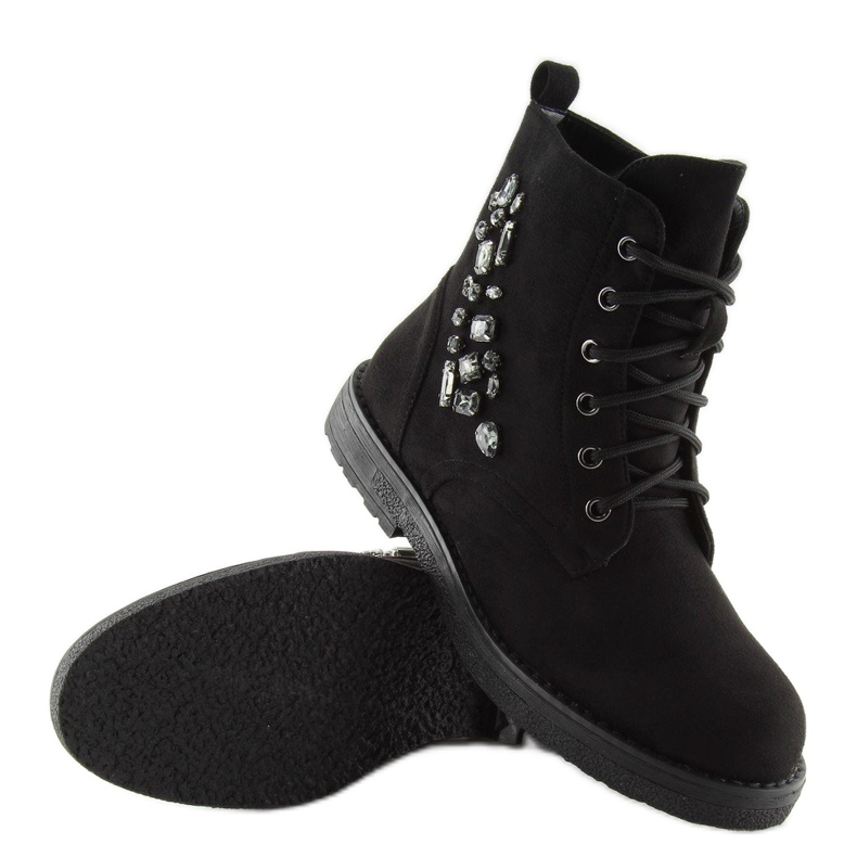 Black lace-up boots HQ901 black 2
