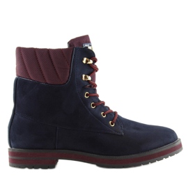 Lace-up boots, navy blue 1
