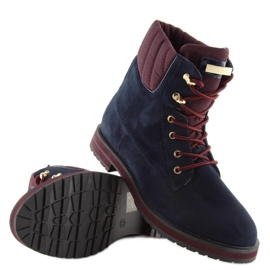 Lace-up boots, navy blue 2
