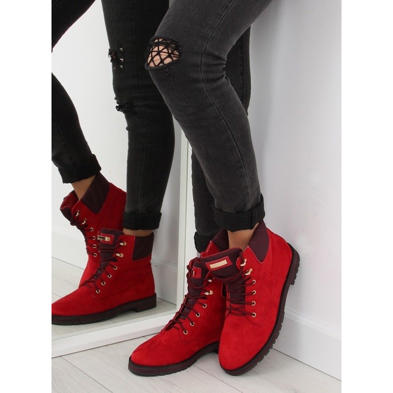 Lace-up boots red 1539 Red 2