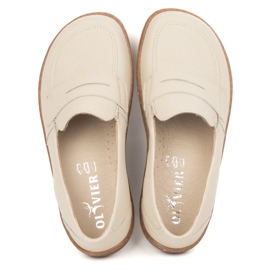 Olivier Barefoot elegant women's minimalist leather loafers 1280 beige 1 Olivier Barefoot elegant women's minimalist leather loafers 1280 beige 1