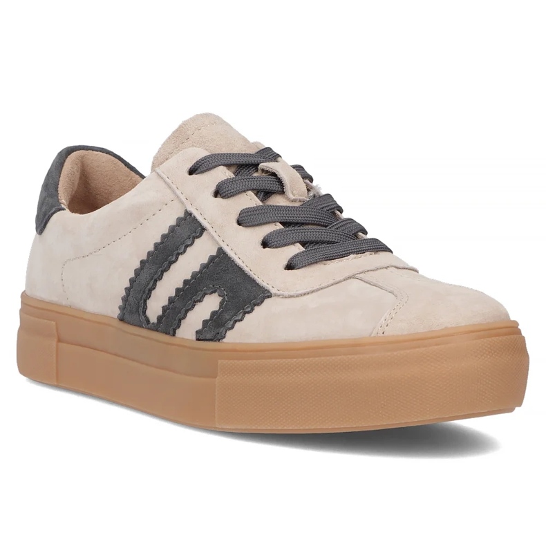 Leather Sneakers Filippo DP6798/25 Beige with gray 1 Leather Sneakers Filippo DP6798/25 Beige with gray 1