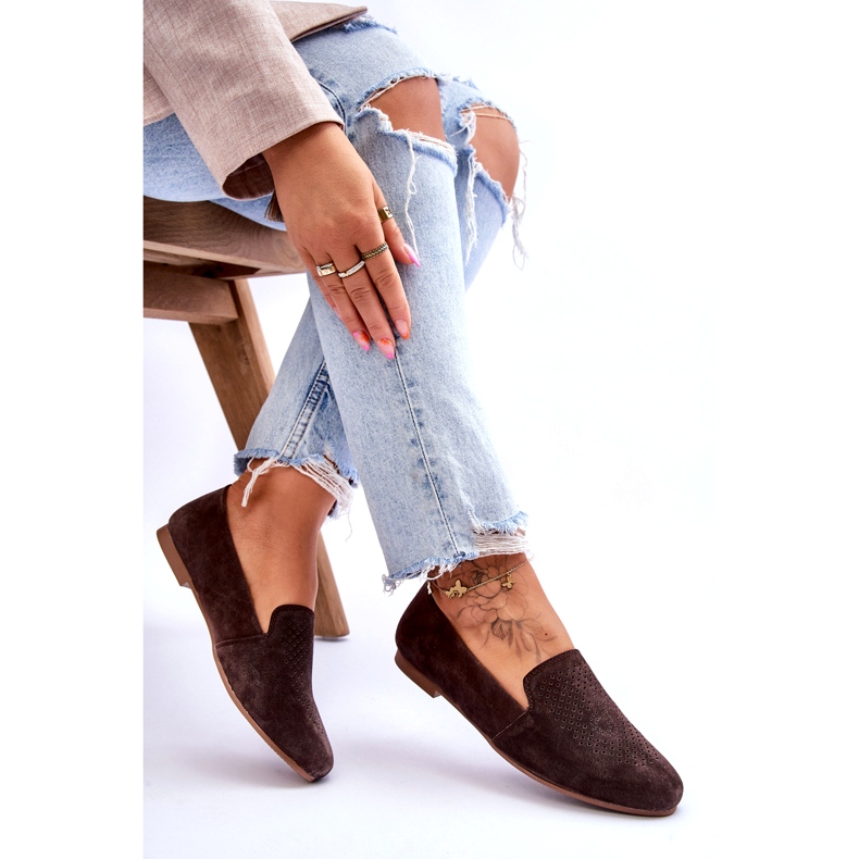 S.Barski Suede Comfortable Loafers Brown Giovana 5