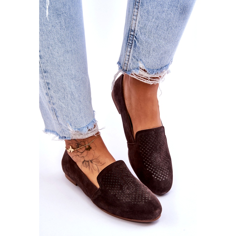 S.Barski Suede Comfortable Loafers Brown Giovana 4