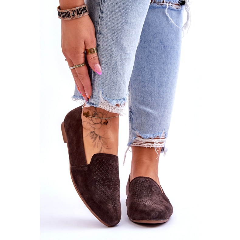 S.Barski Suede Comfortable Loafers Brown Giovana 1