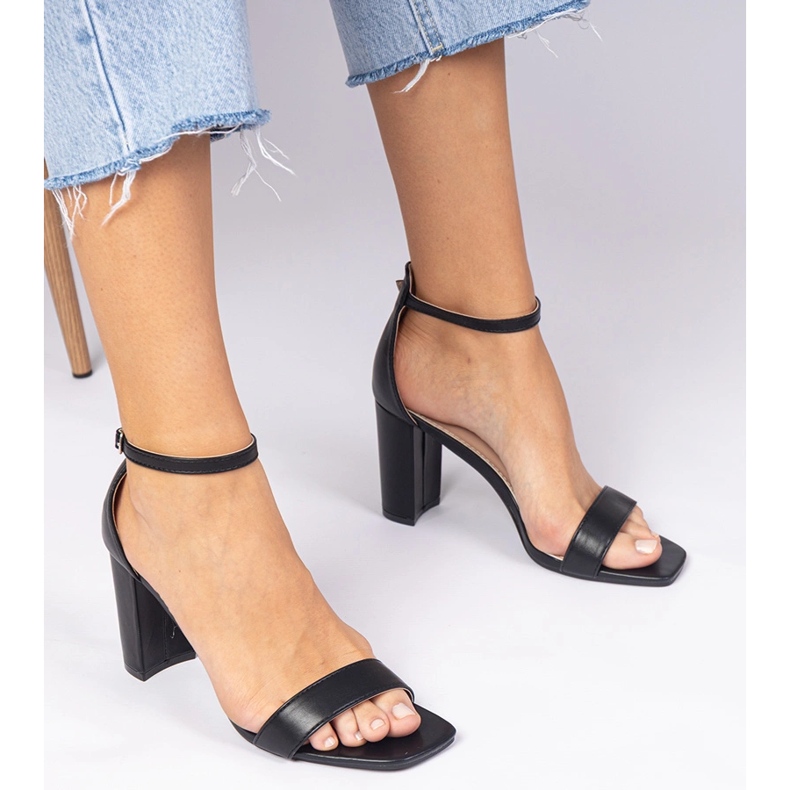 Black high heel sandals 1