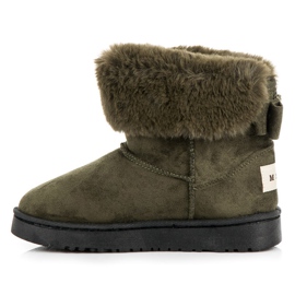 Bella Paris Snow boots with a bow green 1