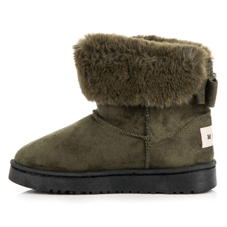 Bella Paris Snow boots with a bow green 1